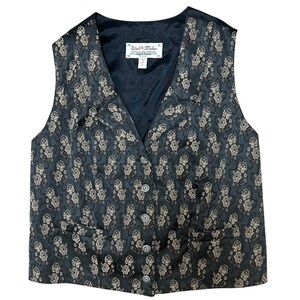 Wah-Maker women’s old west floral jacquard vest size large Victorian frontier